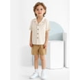 thumbnail image 2 of Hotiary 1-5T Toddler Baby Boys 2 Pieces Cotton Linen Set Short Sleeve Button Down Shirt and Shorts Set Summer Outfits, 2 of 8