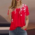thumbnail image 2 of Camisetas de Cuello Redondo Impreso Gradiente de las Mujeres, Manga Corta Casual Top para el Uso Diario, 2 of 7