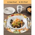 thumbnail image 3 of 15 Inch Round Placemats Set of 4, Orange Green Pumpkins Fall Non Slip Heat Insulation PP Table Mats, Thanksgiving Botanical Vintage Washable Place Mats for Kitchen Dining Party Table Decor, 3 of 7