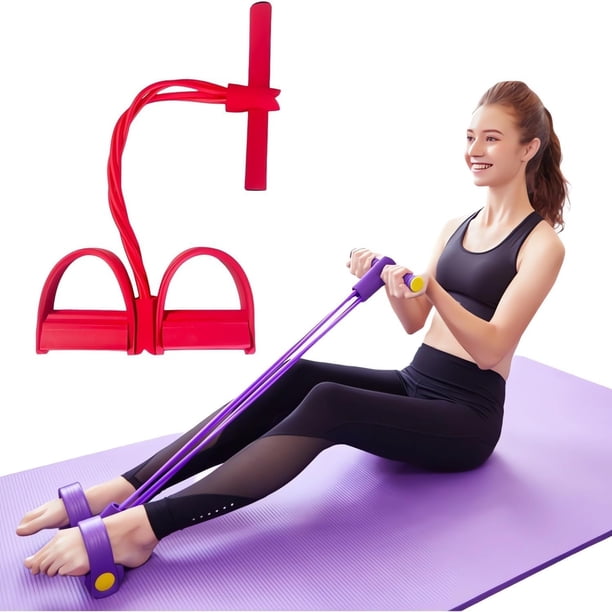 Genérico Cuerda De Tensión Multifunción,Accesorios Pilates,Set de Bandas de Resistencia Multifunción, Ideal para Musculación y Glúteos, Guía de Ejercicios, Nailon, Multicolor, Único,Rojo