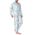 thumbnail image 2 of Balery Hand Drawn Turtle Pijama para Hombre de Dos Piezas con Manga Larga, Conjunto de Dormir y Descanso Suave con Bolsillos-XX-Large, 2 of 7