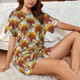 thumbnail image 4 of Rateoe Cartoon Sunflowers Pattern Women's Short-Sleeved Pajama Set - 2 Piece Soft and Lightweight Sleepwear Set-XX-Large, 4 of 7