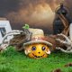 thumbnail image 5 of Adorno de resina de calabaza con forma de sombrero HWRETIE para ambiente festivo,calabaza decorativa de resina para festivales fantasmas,decoración festiva de temporada para el hogar y fiestas, 5 of 9