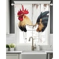 thumbnail image 5 of Retro Rooster Tie Up Curtains for Window, Thermal Insulated Balloon Shade Adjustable Rod Pocket Curtains Valance Panels for Kitchen Bathroom Cafe 42 x 45 Watercolor Vintage Rooster, 5 of 6