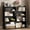Black Woodgrain, variant on HOQBN 47" Wooden Expandable Bookshelf Storage Rack, 4-Tier L-Shaped 2-Piece Adjustable Bookcase, Corner Shelving Unit for Small Spaces Natural