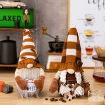 2pcs Coffee Gnomes Swedish Tomte Gnomes Plush Ornament,Coffee Bar Decoration Coffee Station Scandinavian Figurine Nordic Plush Farmhouse Home Decor