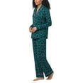 thumbnail image 2 of Room Service Womens 2-Piece Shawl Collar Pajama Set (Green, XS), 2 of 6