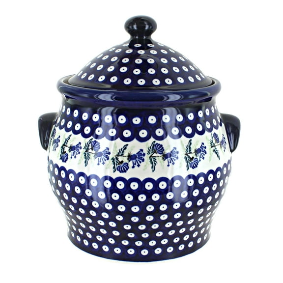 Blue Rose Polish Pottery Sweet Annie Cookie Jar
