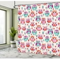 thumbnail image 5 of Ambesonne Owls Shower Curtain, Happy Modern, 69"Wx84"L, Orange Fuchsia Seafoam, 5 of 5