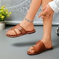 thumbnail image 5 of Censtreet Women's Flat Sandals Fashion Slides With Soft Leather Slippers for Summer, 5 of 6