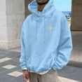 thumbnail image 6 of Qulqfy Letter Print Hoodie for Men Christian Graphic Pullover Blue Casual Long Sleeve Hooded Fall Sweatshirts Mens Sweatshirts XL, 6 of 7