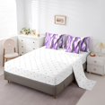 thumbnail image 3 of Erosebridal Chic Geometric Bedding Sets Full Size, Orchid Stripes Comforter Sets with Sheets, Abstract Decor, Reversible 7-Piece, 3 of 5