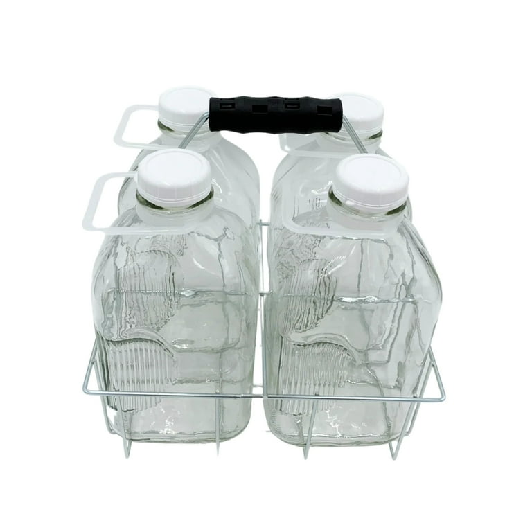 64oz Farmhouse Glass Milk Bottle - Carry Handle