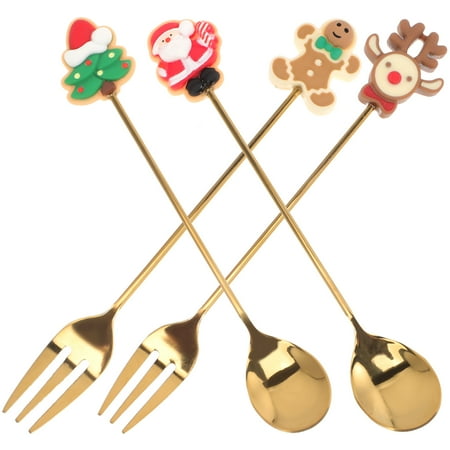 

1 Set of Christmas Cutlery Set Cartoon Xmas Party Tableware Kit for Travel Party