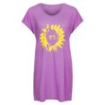 thumbnail image 2 of Innerwin Tee Manches Courtes Hauts pour Femmes Col en V Ample T-Shirt Violet 2TG, 2 of 8