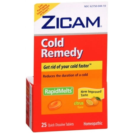 Zicam Cold Remedy RapidMelts with Vitamin C Citrus, 25 Each(Pack of 3)