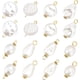 thumbnail image 1 of 80 conectores para colgantes de perlas, 8 estilos de eslabones irregulares para cuentas de perlas, colgantes de perlas de plástico blanco, eslabones acrílicos para perlas con pasadores dorados., 1 of 6