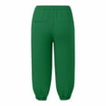 thumbnail image 4 of LIIPEE Casual Pants For Women Solid Color Elastic High Waist Drawstring Mid-Calf Ankle-Tied Sports Trousers Pants With Pockets Female Leisure Simply Lounging At Home Pants,Dark Green,M, 4 of 5