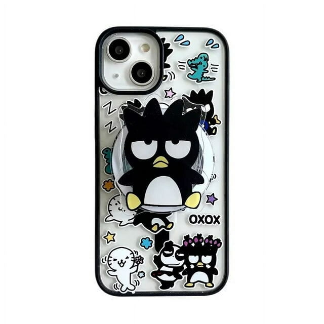 for Magsafe Magnetic Wireless Charge Case For iPhone 13 12 11 14 15 Pro Max Cartoon Hello Kitty Transparent Cover with Support LXY