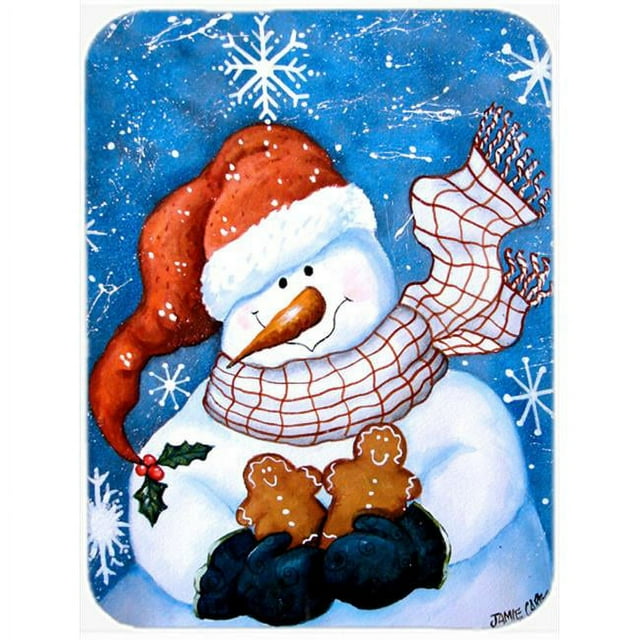 Carolines Treasures PJC1012LCB Gingerbread And Snowflake Snowman Glass Cutting Board, Large