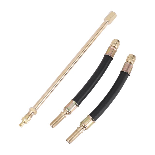 1 Juego de extensión de válvula de neumático de cobre de 180 grados con extensión de vástago de válvula de neumático de plástico flexible de 140 mm para automóvil, motocicleta, RV, camión, bicicleta
