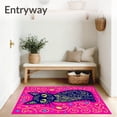 thumbnail image 3 of ODIKA 2x3 Machine Washable Non-Slip Area Rug, Quirky Twisted Light Cat with Festive Spark Motif Ultra Soft Rug, None, 617573, 3 of 7