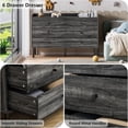 thumbnail image 6 of Dresser for Bedroom, 6 Drawer Gray Dresser with Wide Drawer and Metal Handles, Modern Dressers & Chests of Drawers for Hallway Entryway, 6 of 9