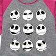thumbnail image 3 of The Nightmare Before Christmas - Jack Face Grid - Toddler And Youth Girls Raglan Graphic T-Shirt, 3 of 4