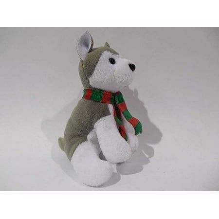 TY Holiday Baby Beanies Sleds The Husky Dog 4" loop Attached for Hanging