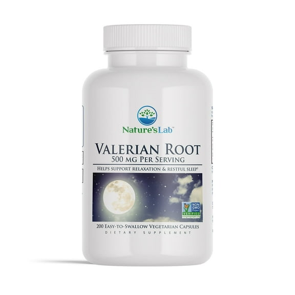 Nature's Lab Valerian Root 500mg Dietary Supplement – Helps Support Relaxation & Restful Sleep* – 200 Capsules