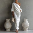 thumbnail image 2 of CHUMUD Summer Dresses for Women One Shoulder Dolman Sleeve Maxi Dress, Casual Cocktail Wedding Guest Dress Travel Outfits, 2 of 8