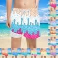 thumbnail image 2 of LRen Toddler Boys Swim Trunks with Compression Liner Ice Cream Shorts Boy Swim Shorts Boxer Brief Swimming Trunks for Beach Vacation, 2 of 6