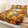 thumbnail image 3 of Manfei Classic Halloween Pumpkin Lantern Fitted Sheet Full,Cobweb Print Bed Set,3pcs,1 Fitted Sheet and 2 Pillowcases, 3 of 6