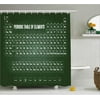 Periodic Table Shower Curtain, Chemistry Science Inspirational Elements Educational Art for Class, Fabric Bathroom Set with Hooks, 69W X 84L Inches Extra Long, Dark Green and White, by Ambesonne