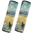 thumbnail image 2 of 2-Pack Seat Belt Covers with Flannel Seatbelt Shoulder Strap Case Adjustable Straps Soft Padding for Car Black Cat Walking Fields Medium, 2 of 8