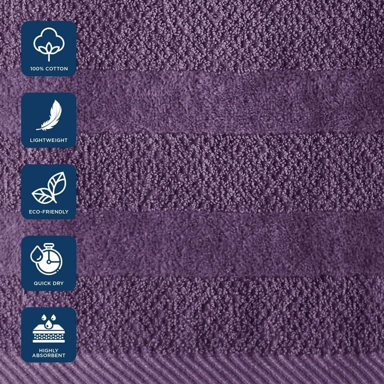 Cannon Shear Bliss Quick Dry 100% Cotton 2 Piece Hand Towel Set for Adults  (Plum)