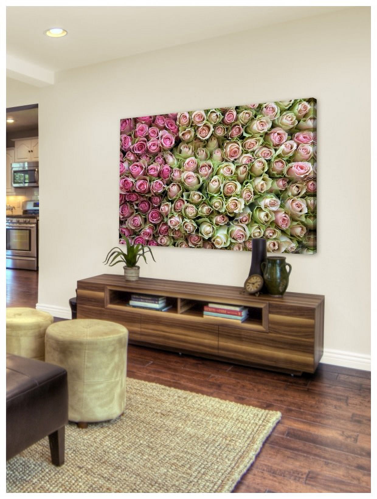 "Roses in Pink" Painting Print on Wrapped Canvas