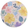 thumbnail image 3 of Floral Garden Print_1 Round Area Rugs for Bedroom Living Room, 5FT Soft Comfy Indoor Circle Carpets, Carpet Home Decor Floor Mat, 3 of 6