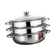 thumbnail image 5 of Juego de Vaporera de Acero Inoxidable de 3 Niveles con Asa para Cocinar Al Alimentos, Verduras, Albóndigas, Salsas Y Carne, 5 of 9