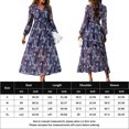 thumbnail image 2 of Vestido Vestido de línea A para mujer, vestido elegante de gasa con abertura lateral, vestido largo de vacaciones con estampado floral Ygjytge Azul marino T L para Mujer, 2 of 6