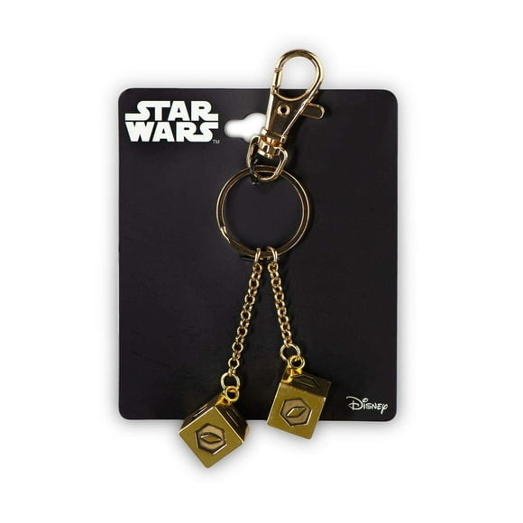 Llavero STAR WARS Han Solo Lucky Sabacc Dice chapado en oro