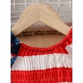 thumbnail image 5 of Hirigin Little Girls 4th of July Dress American Flag Star Print Puff Sleeve A-Line Shirred Pincess Dress 4T 5T 6T 7T Independence Day Outfits, 5 of 8