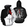 thumbnail image 2 of Sudadera con capucha y armadura de los caballeros templarios, sudadera medieval con cruz de los cruzados, sudadera con capucha estampada en 3D para hombre, chándal de carnaval, 2 of 5