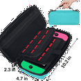 thumbnail image 3 of Herdesigns Cyan Carry Case Compatible for Nintendo Switch OLED Model 2021/Switch 2017, Protective Travel Switch Carrying Case with 20 Game Card Slots for Switch Console & Accessories, 3 of 8