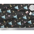 thumbnail image 2 of Soimoi Black polyester Crepe Fabric Feather & Flamingo Bird Fabric Prints By Yard 52 Inch Wide, 2 of 3