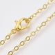 thumbnail image 1 of Collar de cadena de latón minimalista (5 unidades) con cierre de mosquetón. Ideal como regalo de boda o cumpleaños. Color dorado. Medidas: 60-62 cm (23,6-24,37 pulgadas)., 1 of 4