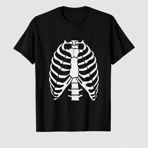 Women's Skeleton Rib Cage Halloween T-shirt
