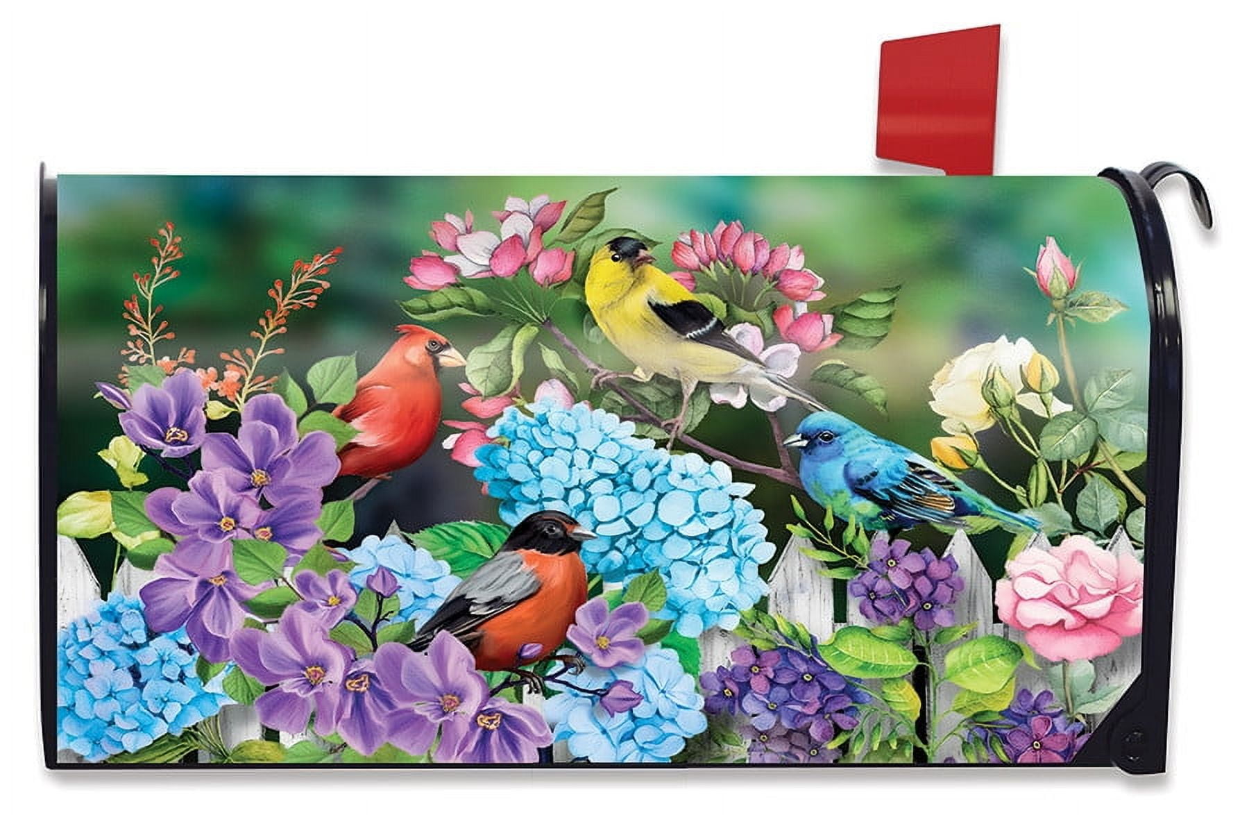 Flower Farm Spring Magnetic Mailbox Cover - Standard Size 6.5x19 Inches, Briarwood Lane