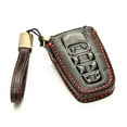 thumbnail image 2 of Vitodeco Superior Leather Key Fob Case Compatible for Toyota Rav4, Camry, Prius, Highlander, CH-R, Avalon, Toyota 86, Mirai (4-Button, Black/Red), 2 of 6