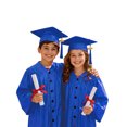 thumbnail image 4 of AWZXDE Toddlers Outfits Girl Solid Graduation Gown With Tassel Hat Kindergarten Grad Formal Toddlers Outfits Girl Blue - 3-4 Years, 4 of 4